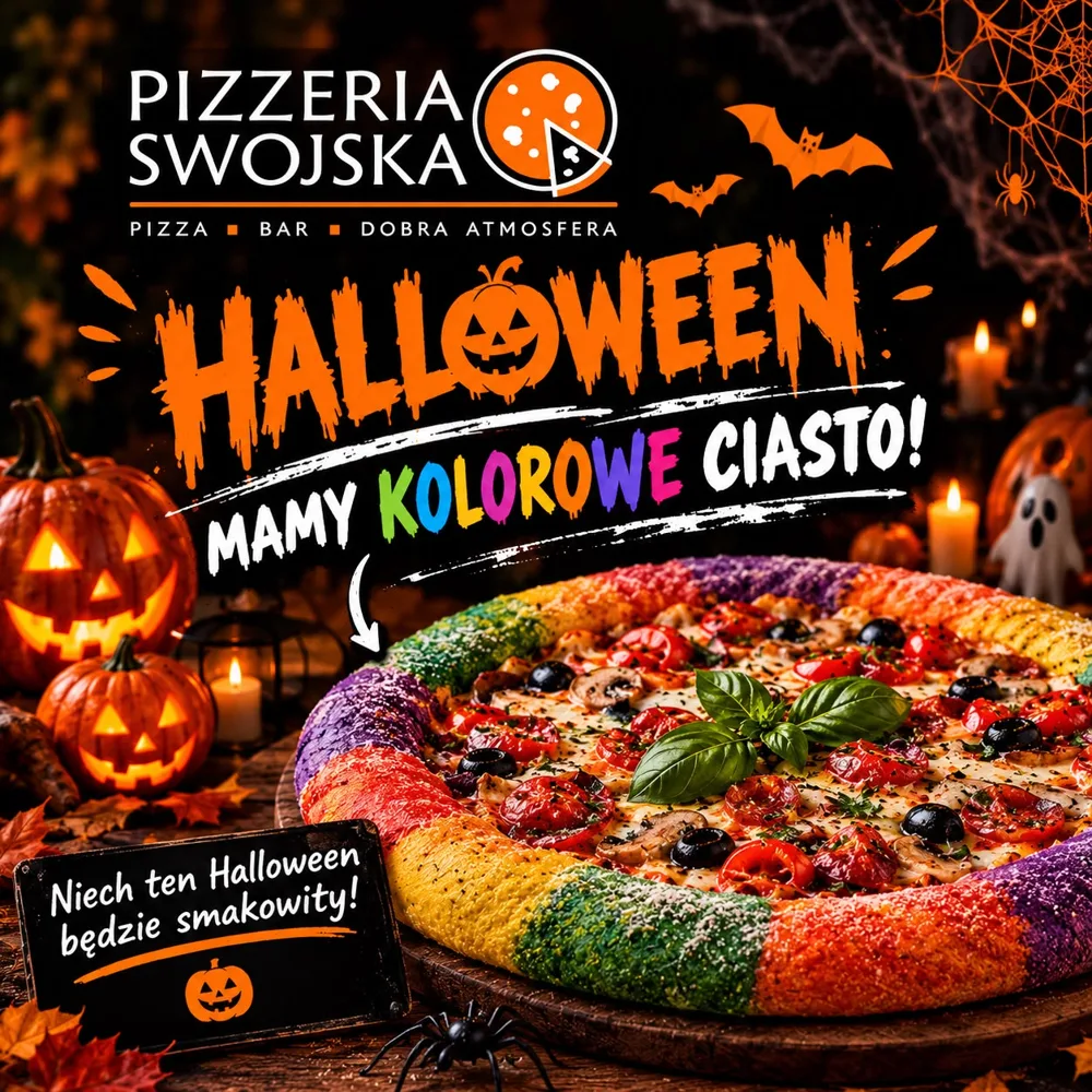 Halloween w Pizzeria Swojska — mamy kolorowe ciasto!
